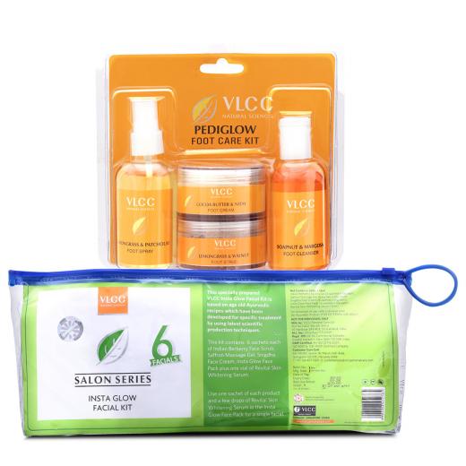 Pedi Glow Foot Care Kit & Salon Series Insta Glow Facial Kit